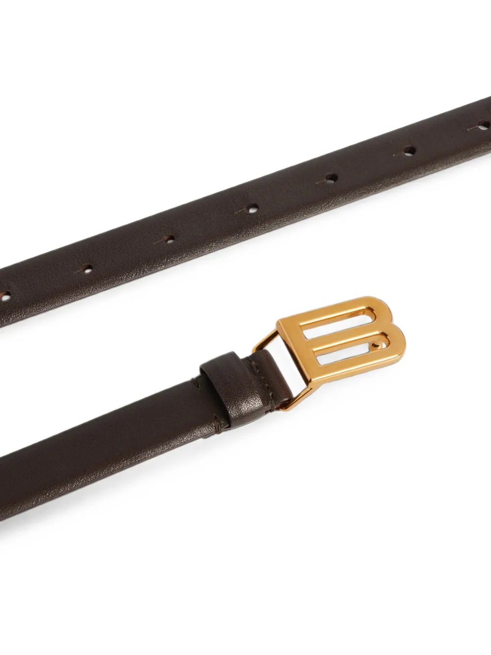 Balenciaga Bolero B leather belt Bruin