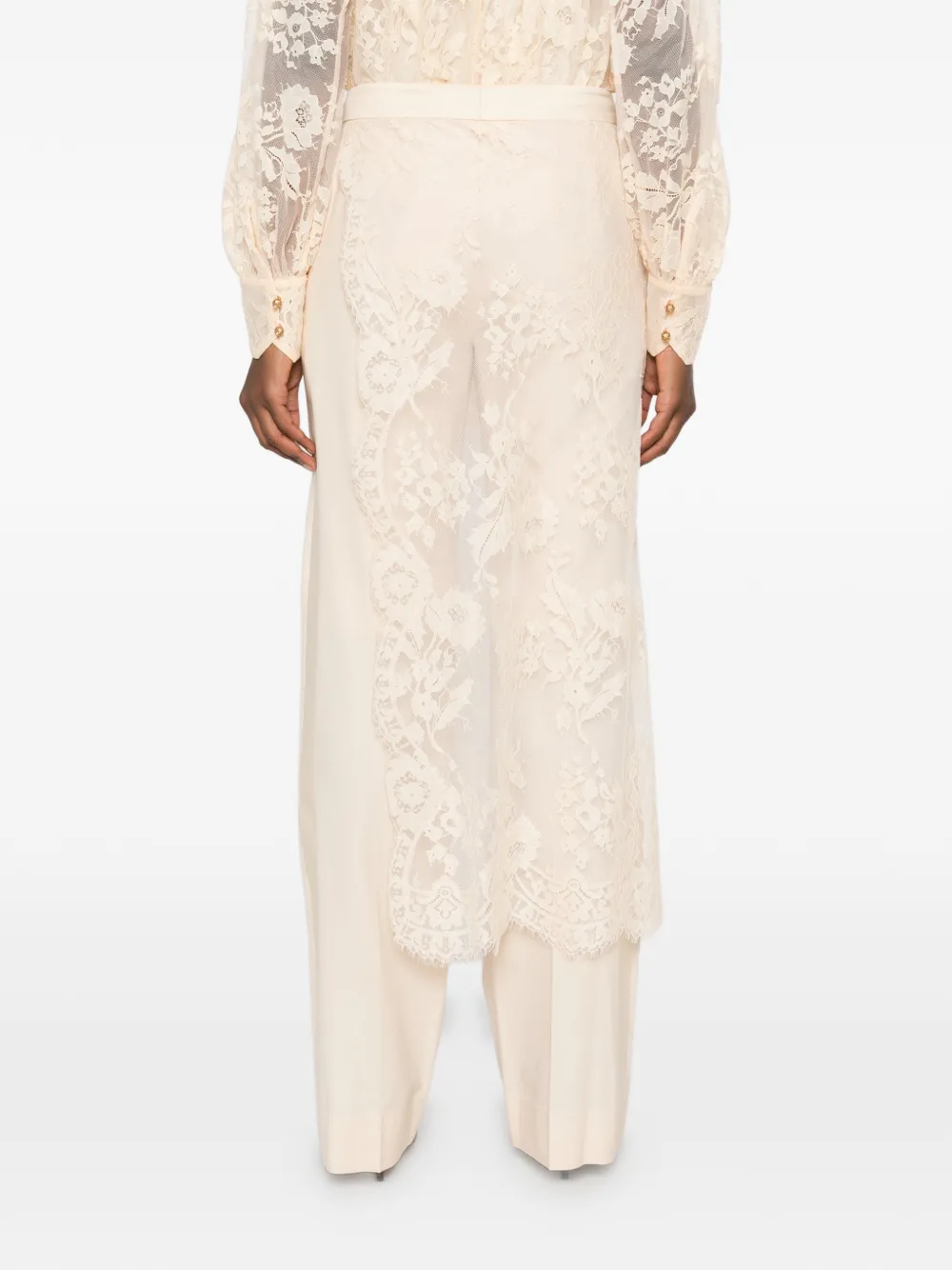 ZIMMERMANN Valiant lace-panelled tailored trousers Beige