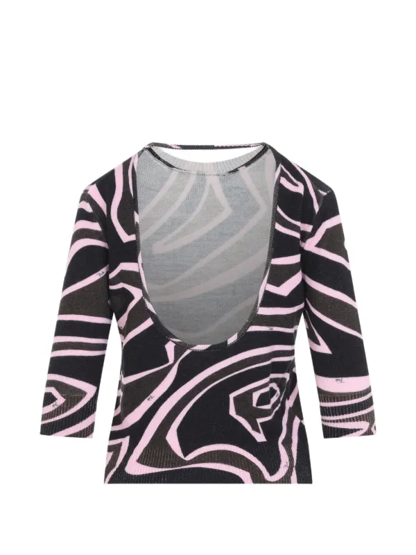 Pucci Iride-print Backless Sweater in Black