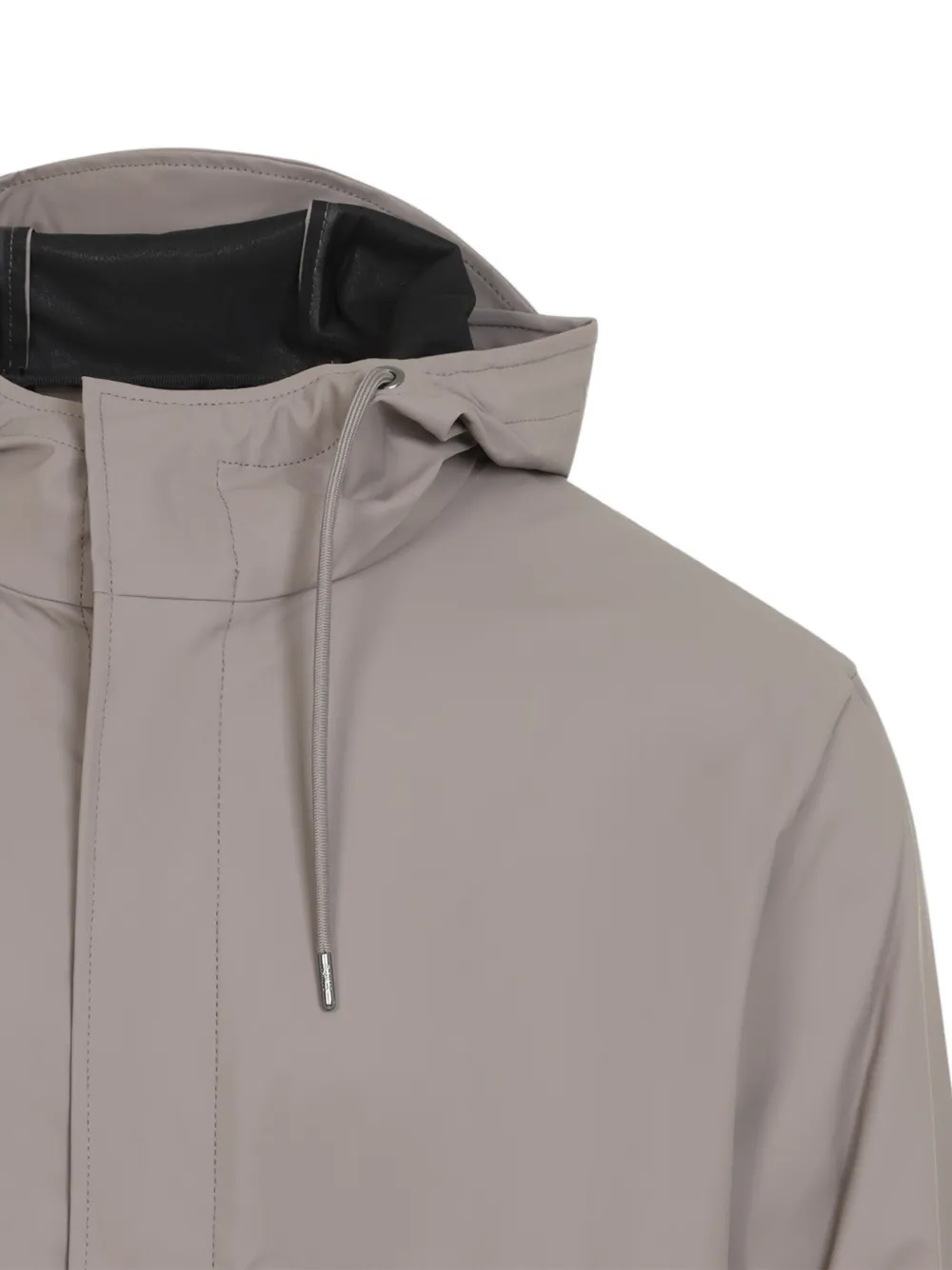 Rains Fishtail jack met capuchon en trekkoord Grijs