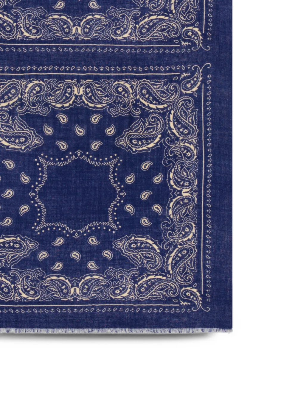 HARTFORD Bandana paisley-print frayed scarf Blauw