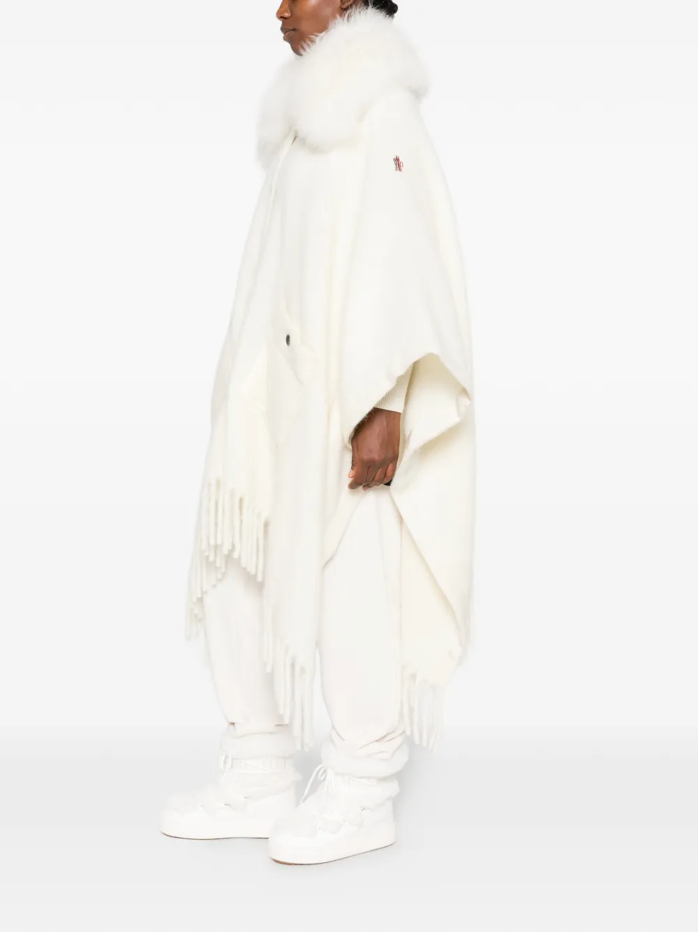 Moncler Grenoble Cape met franje Beige