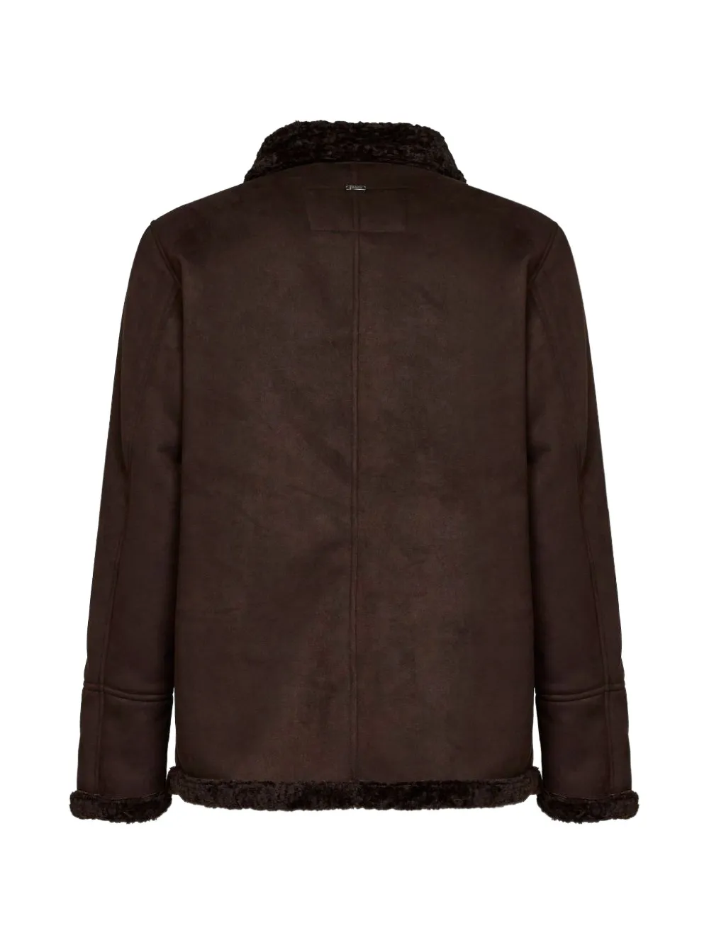 Herno faux-shearling-collar suede-texture jacket Bruin