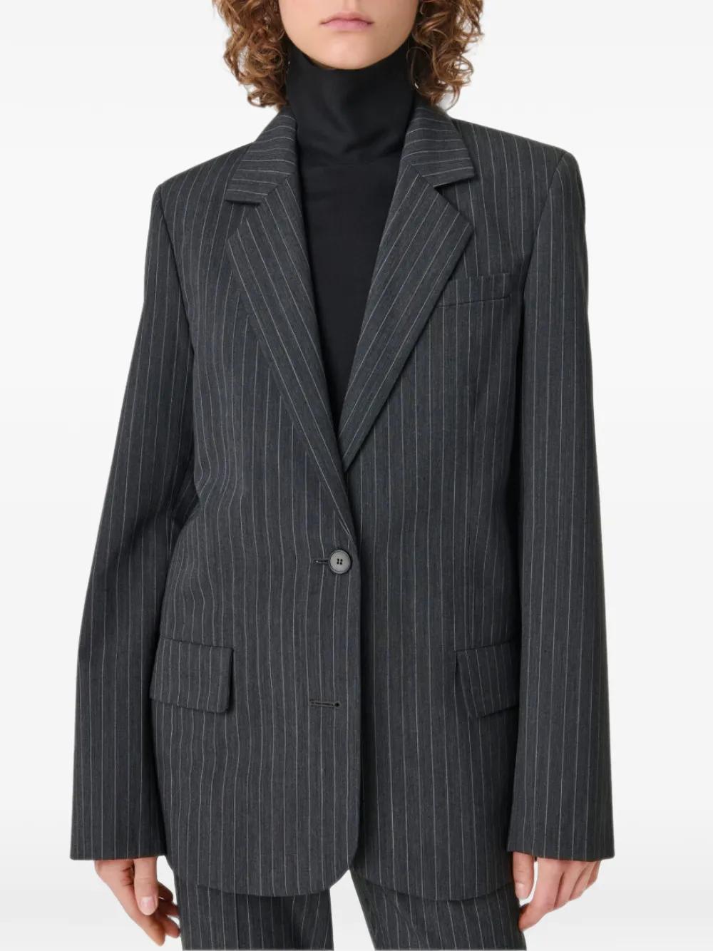 IRO Kamea blazer met krijtstreep en gekerfde revers Grijs