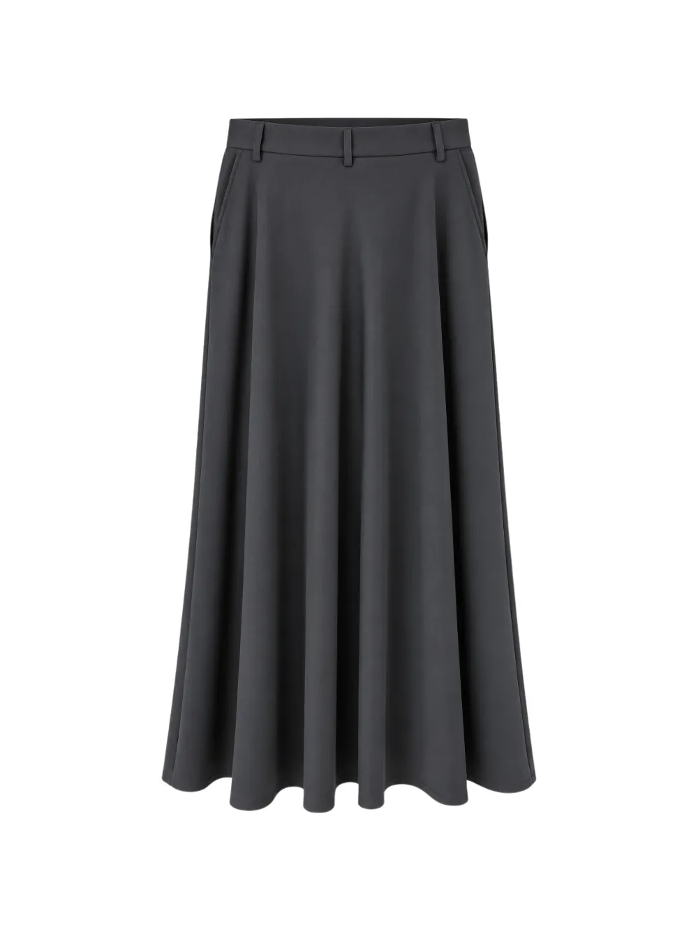 Herno belt-loop A-line midi skirt Grijs