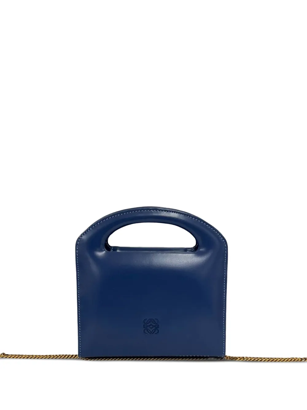Loewe Pre-Owned 2010-2026 Leather Anagram Chain Top Handle Bag satchel - Blue