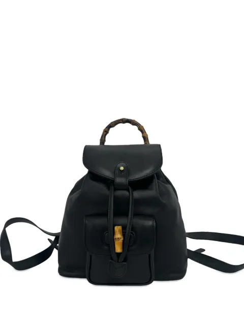 Gucci Pre-Owned 20th Century Calfskin Bamboo Drawstring backpack