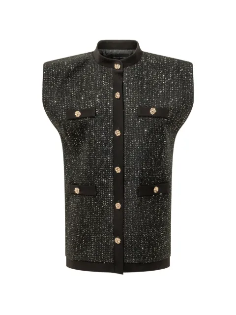 ACTUALEE sequin-embellished padded-shoulder gilet