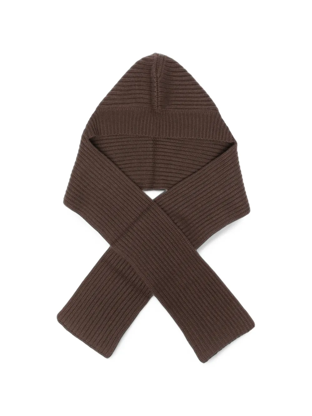 Liska Hilde ribbed-knit hooded scarf - Braun