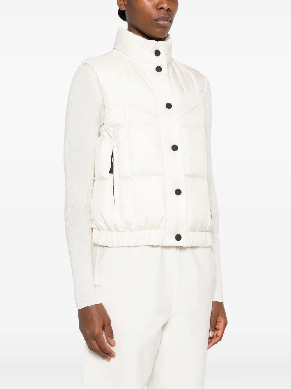 Moncler Grenoble Doucy gewatteerde bodywarmer met hoge hals Wit