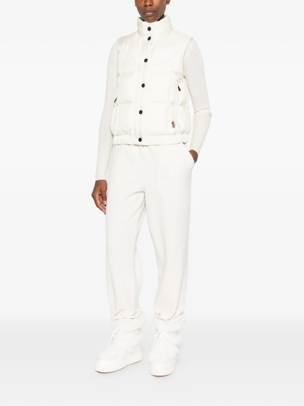 Moncler Grenoble Doucy gewatteerde bodywarmer met hoge hals Wit