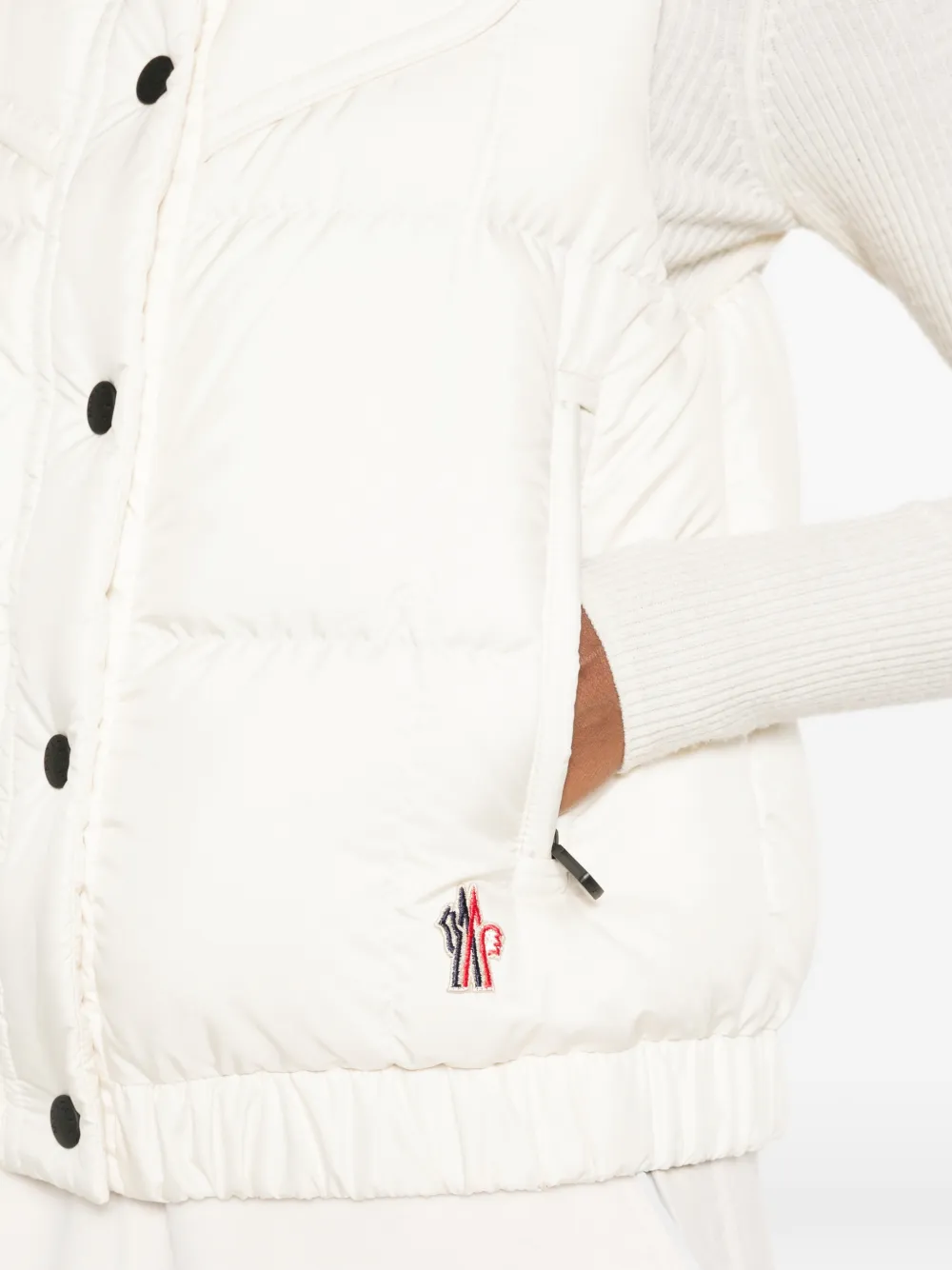 Moncler Grenoble Doucy gewatteerde bodywarmer met hoge hals Wit