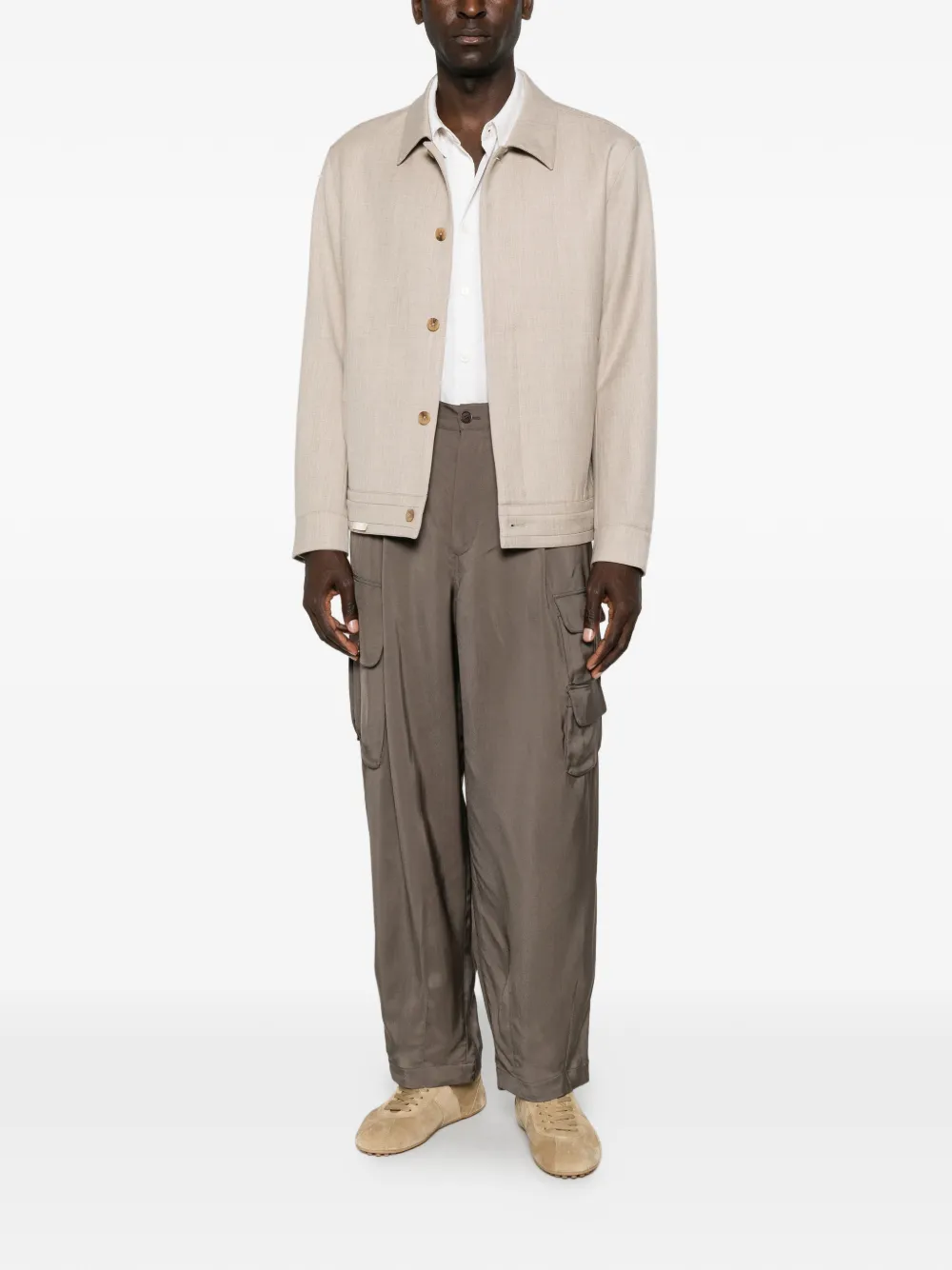 Giorgio Armani Geplooide cargo broek Bruin