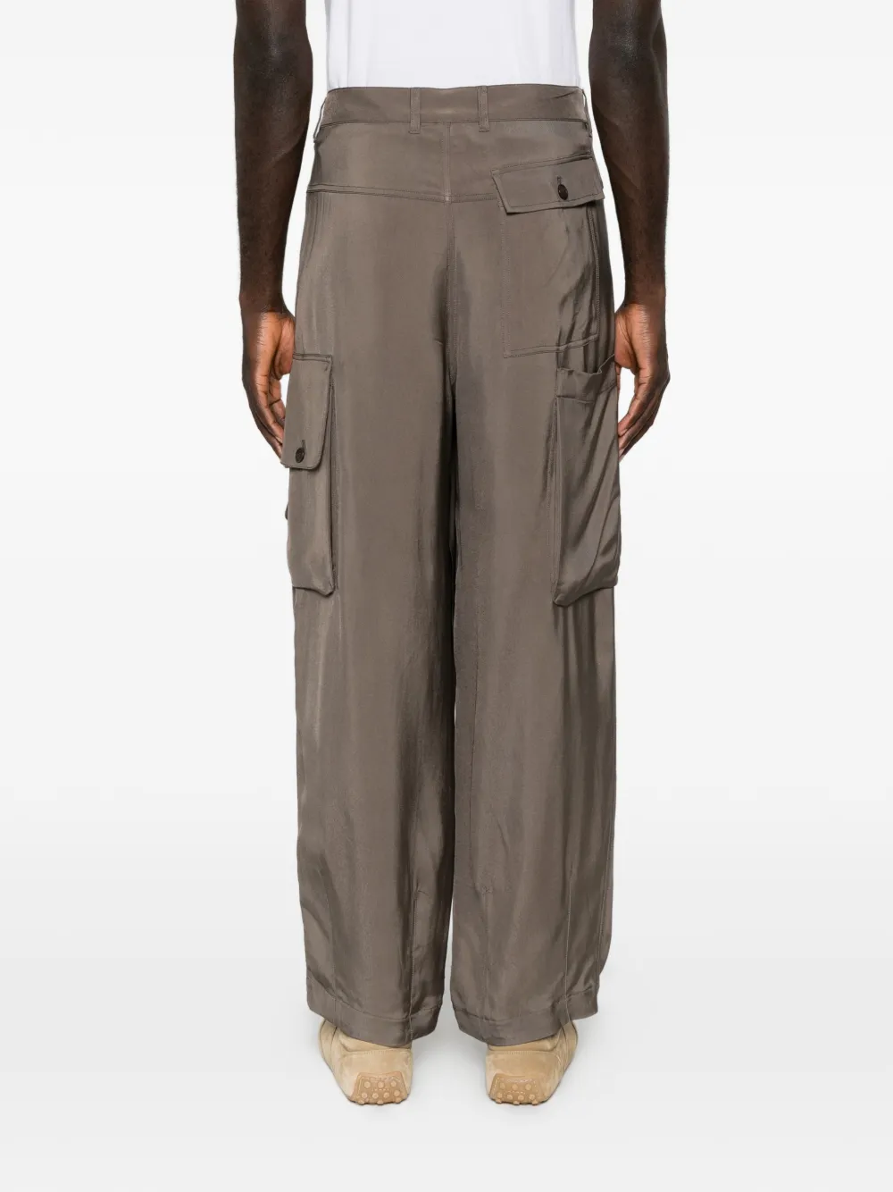 Giorgio Armani Geplooide cargo broek Bruin
