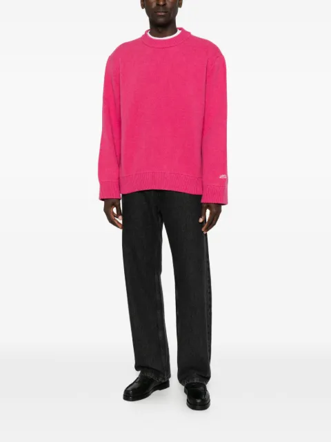 LC23 logo-embroidered ribbed-trim sweater