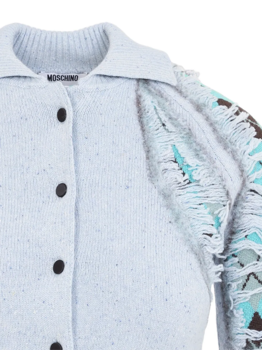 Moschino Vest met gerafeld effect en argyle-patroon Blauw