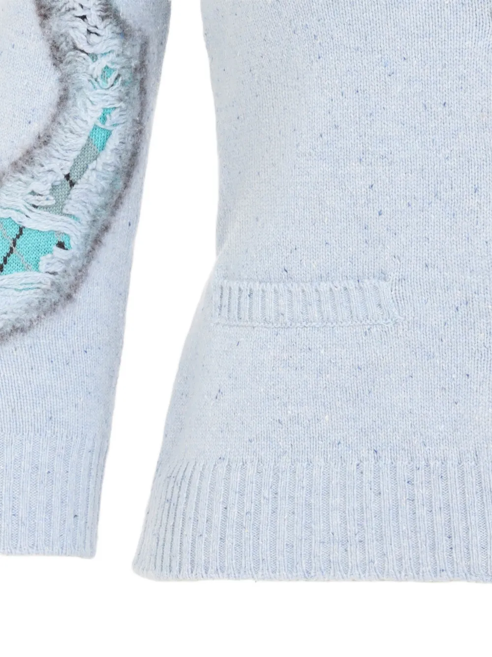 Moschino Vest met gerafeld effect en argyle-patroon Blauw