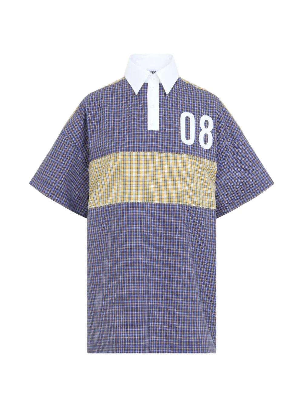 Moschino check-pattern logo-print polo shirt