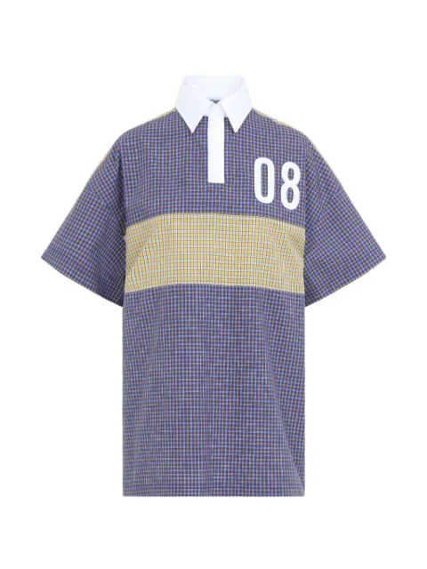 Moschino polo à carreaux et logo imprimé