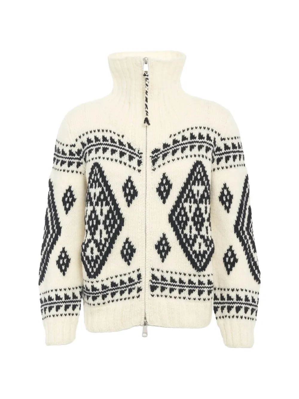 FRANTIC Everest intarsia-knit cardigan - Neutrals