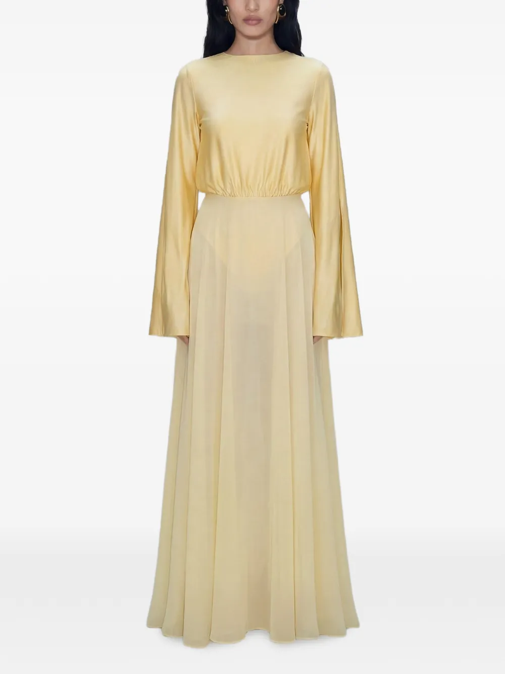 Atoir Evie Slit-sleeve Maxi Dress In Yellow