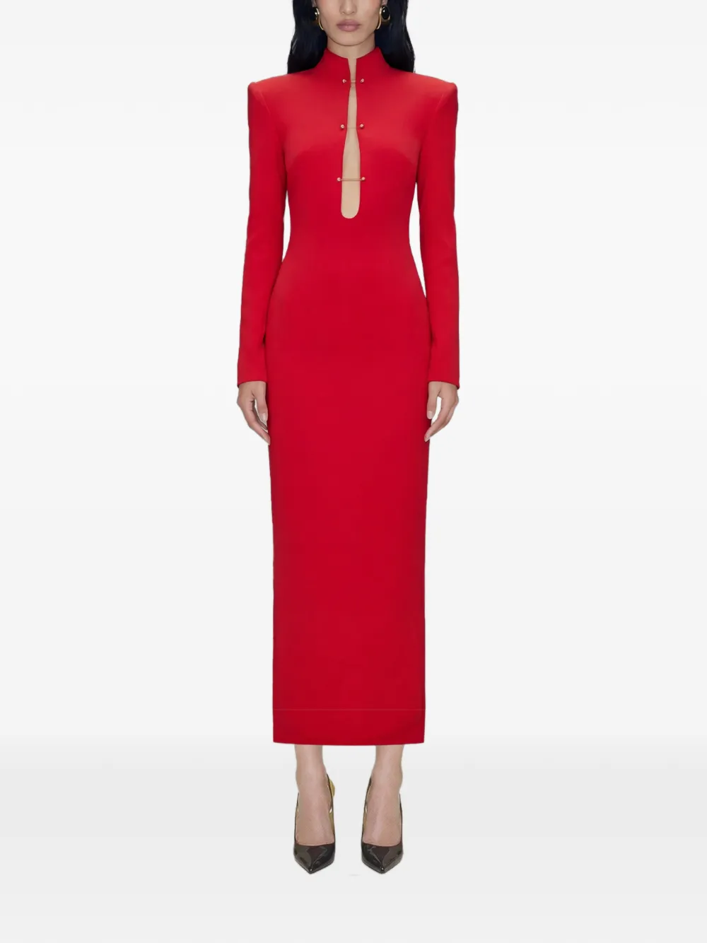 Atoir Klim Keyhole-cutout Maxi Dress In Red