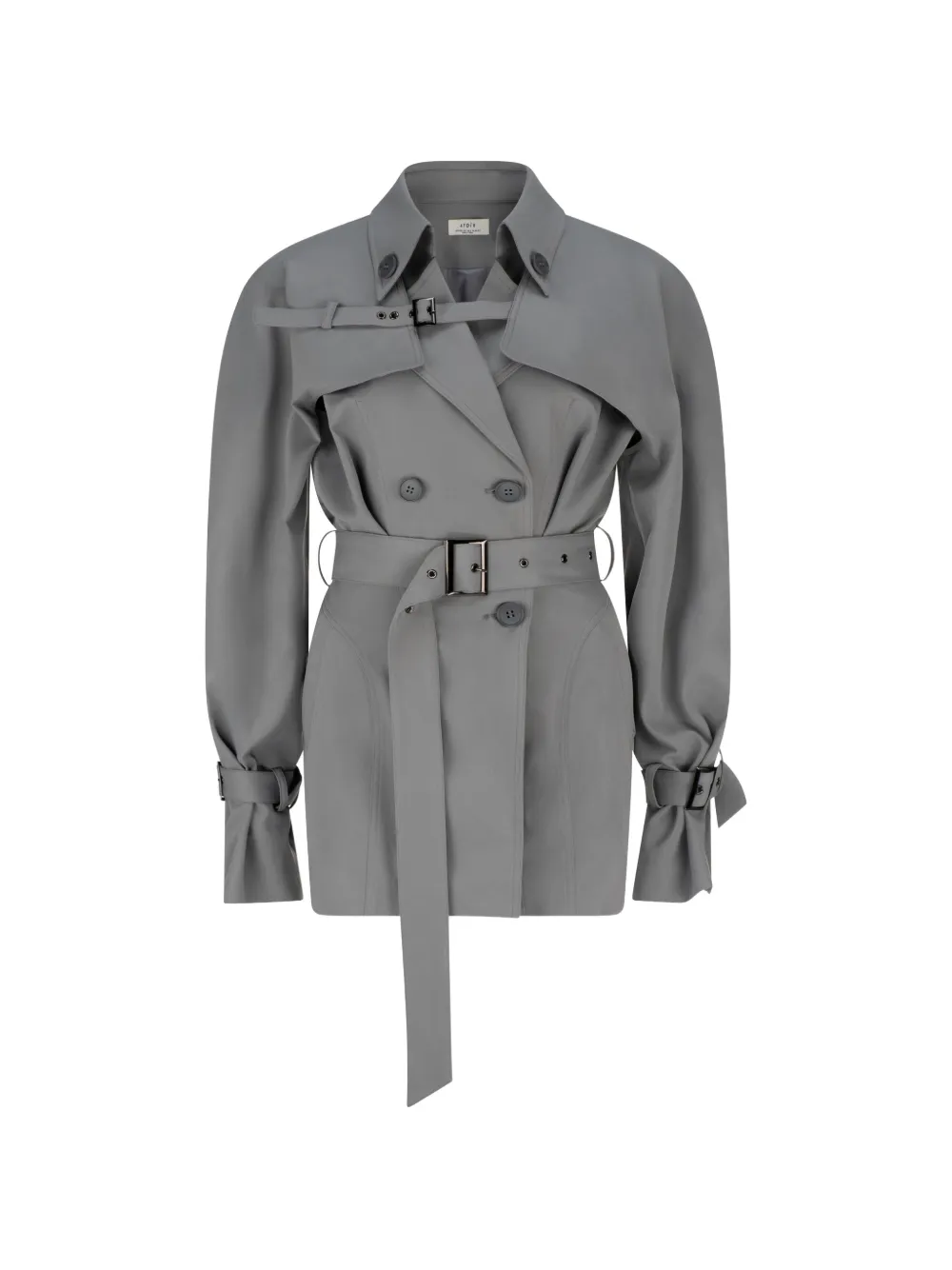 Atoir Celeste Trench-style Mini Dress In Gray