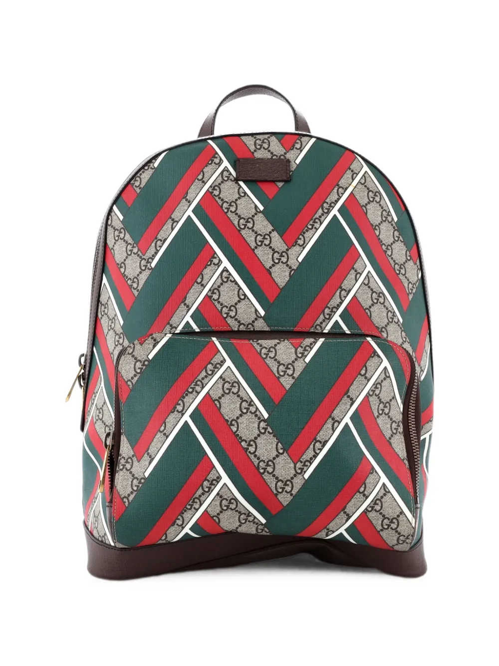 Gucci Pre-Owned Zip Pocket Printed GG Coated Canvas Medium backpack - Brown