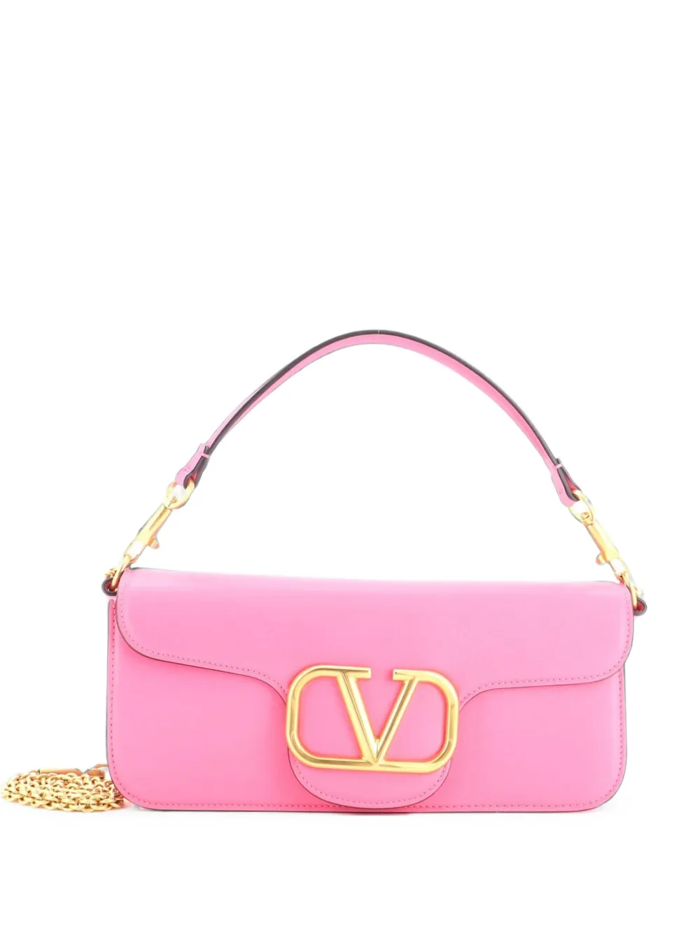 Valentino Garavani Pre-Owned Mittelgroße VLogo Loco Schultertasche mit Klappe - Rosa