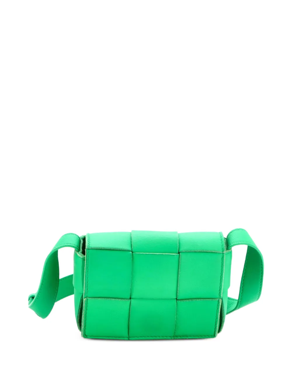 Bottega Veneta Pre-Owned Mini Cassette Schultertasche aus Leder mit maxi Intrecciato-Muster - Grün