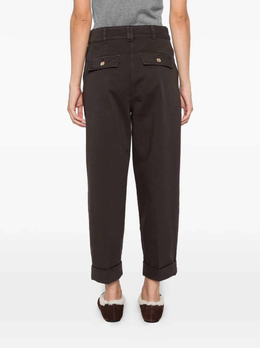 Pennyblack button-detail turned-up jeans Bruin
