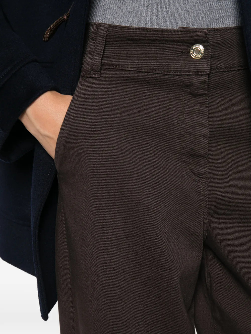 Pennyblack button-detail turned-up jeans Bruin