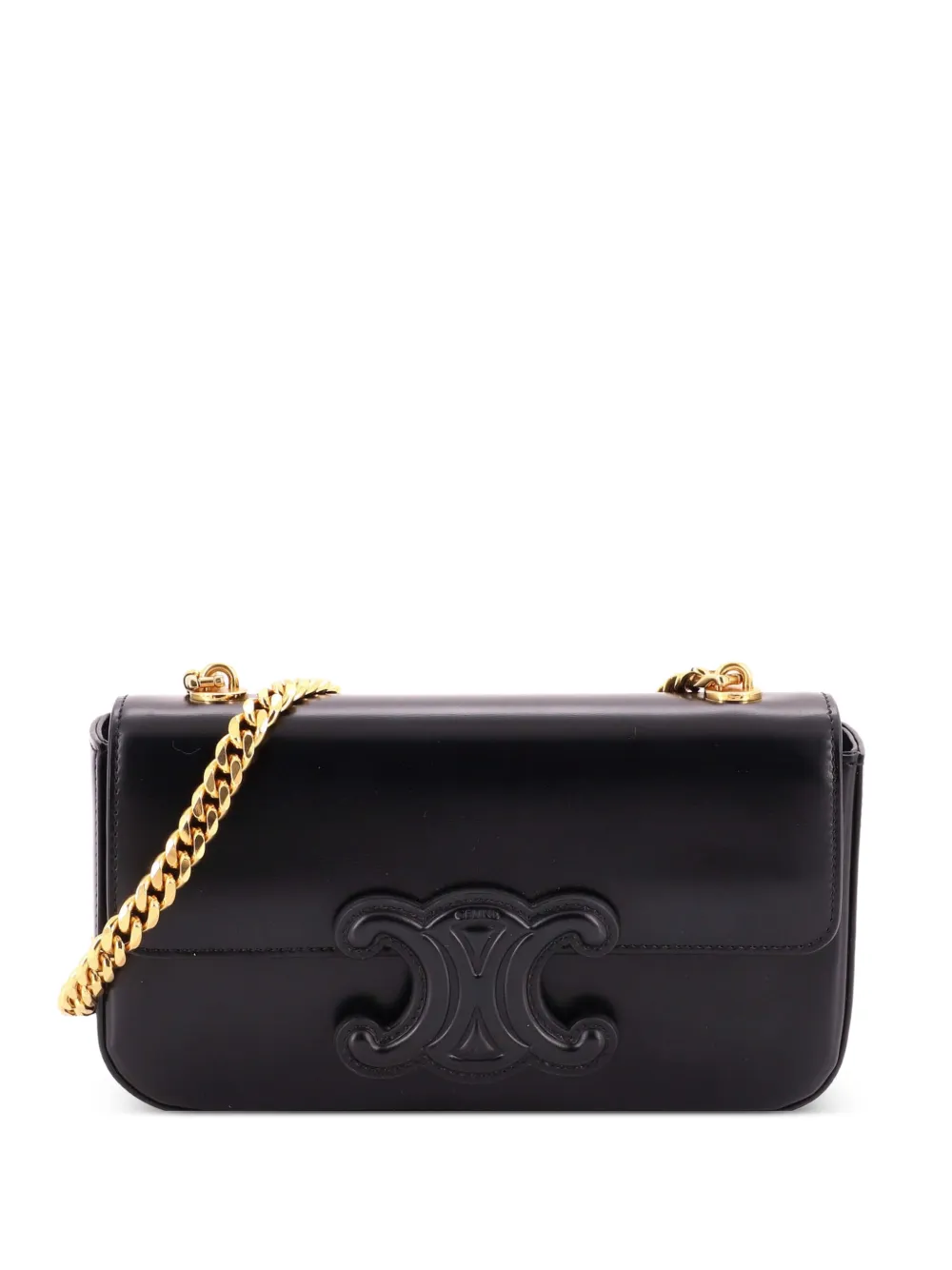 Celine Pre-Owned Triomphe Chain Leather Small shoulder bag - Black