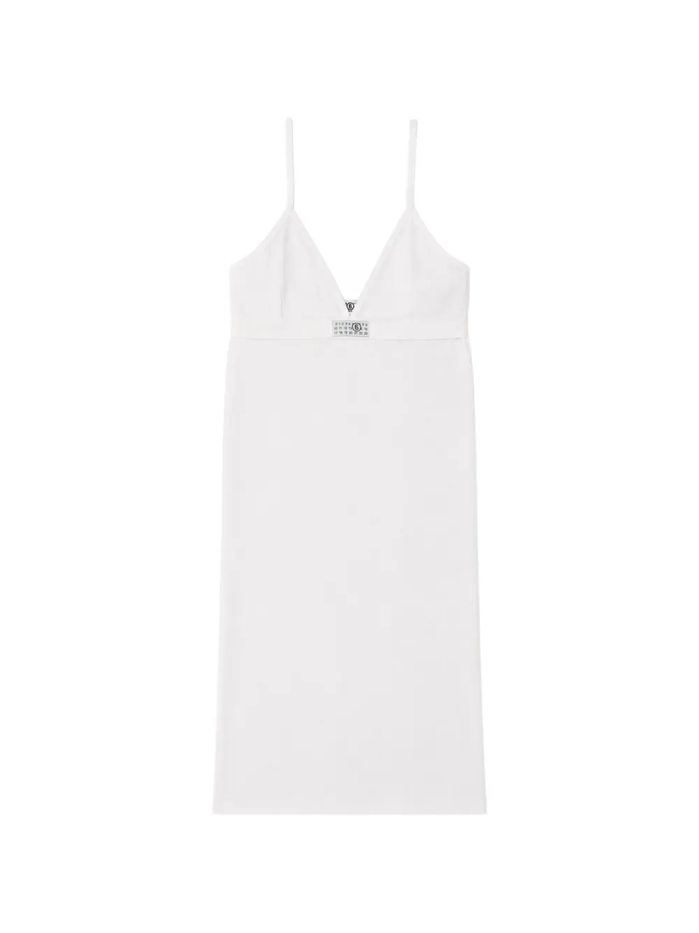 MM6 Maison Margiela logo-patch V-neck slip dress