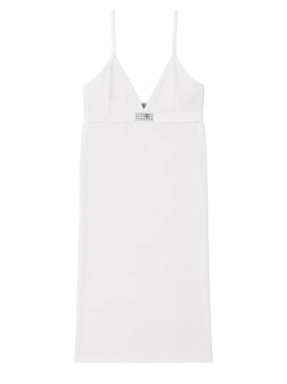 MM6 Maison Margiela Onderjurk met V-hals en logo-patch Wit