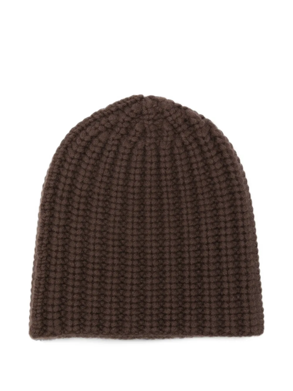 Liska Michaela ribbed-knit cashmere beanie hat - Marrone