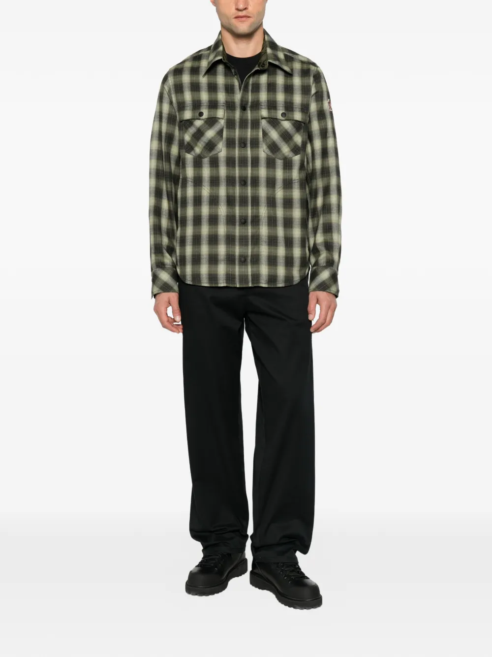 Moncler Grenoble Geruit overhemd Groen
