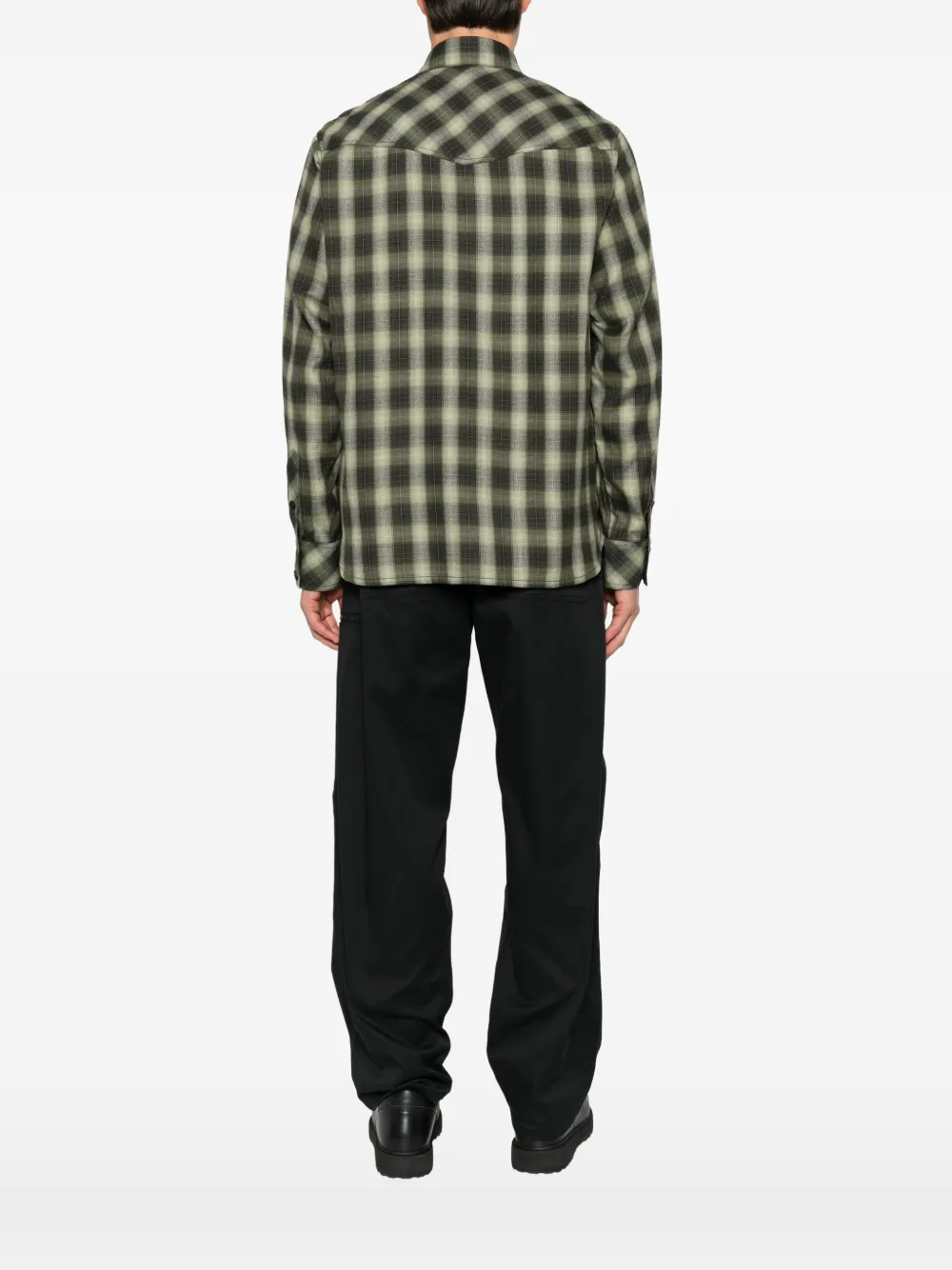 Moncler Grenoble Geruit overhemd Groen