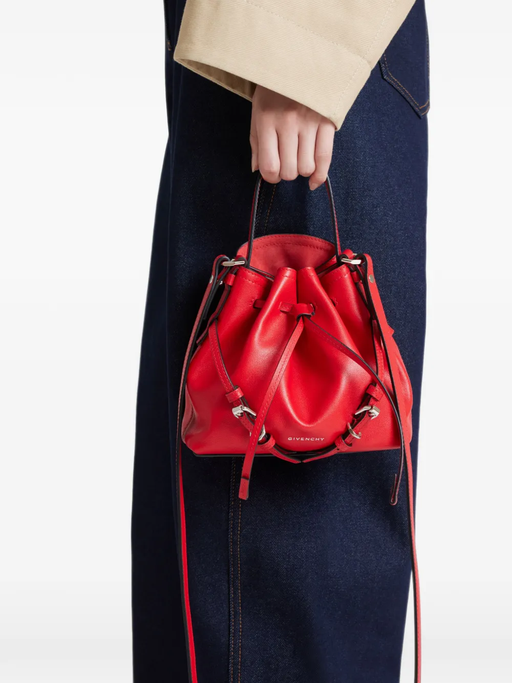 Givenchy Voyou mini-tas van glanzend leer Rood