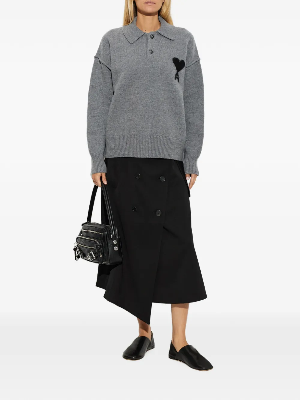 AMI Paris Ami De Coeur polotop Grijs