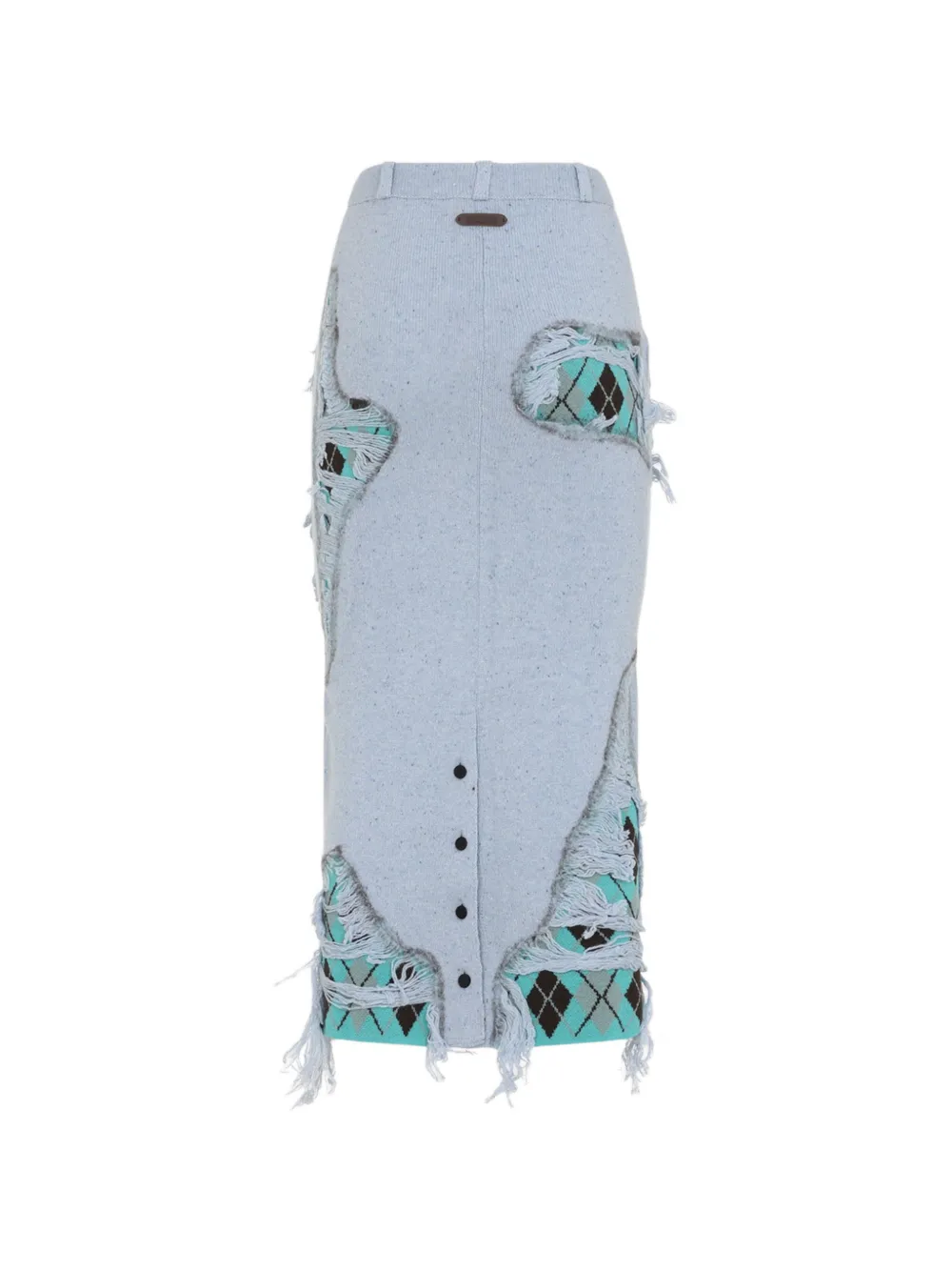 Moschino Rok met gerafeld effect en argyle-intarsia Blauw