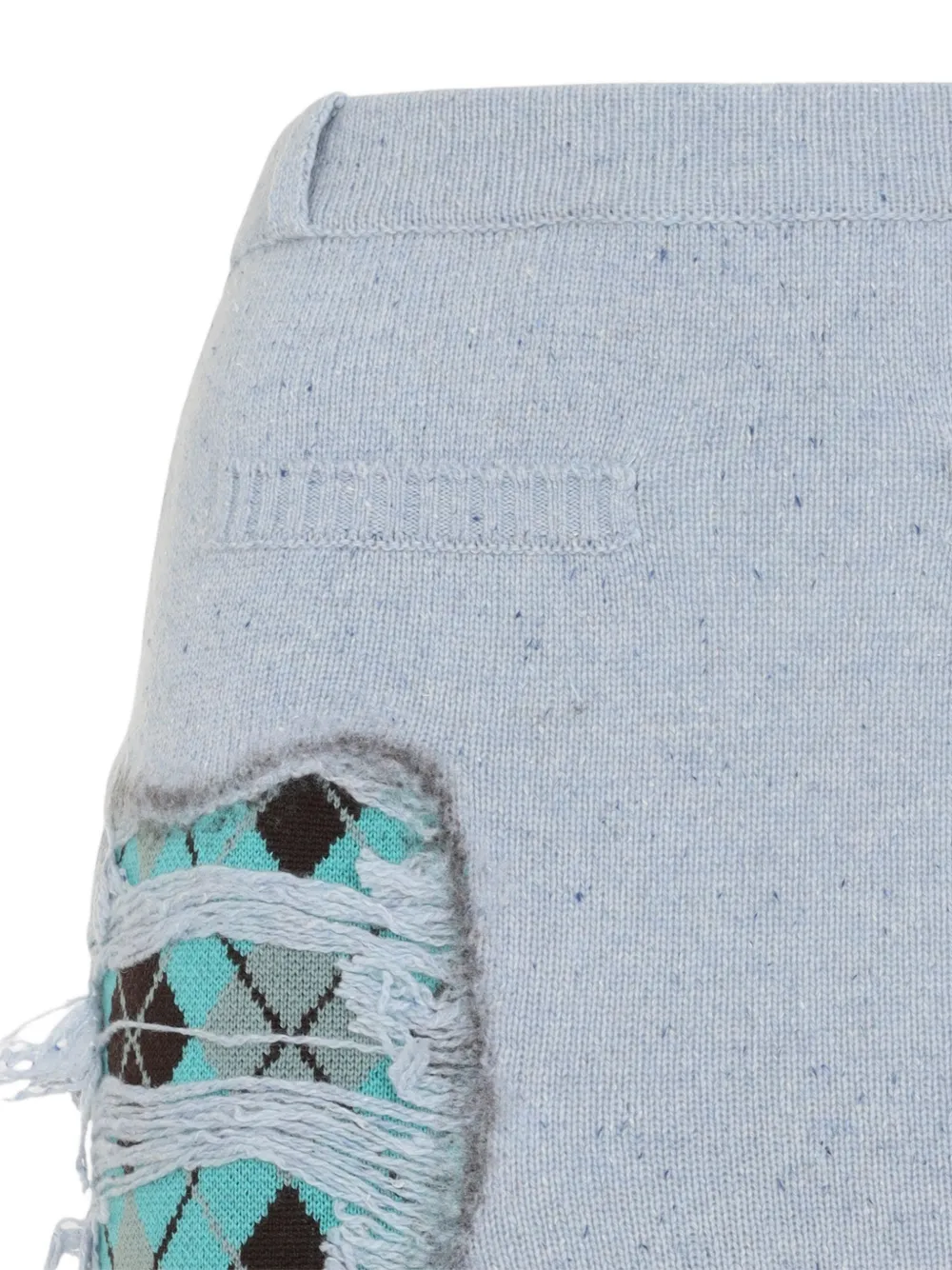 Moschino Rok met gerafeld effect en argyle-intarsia Blauw