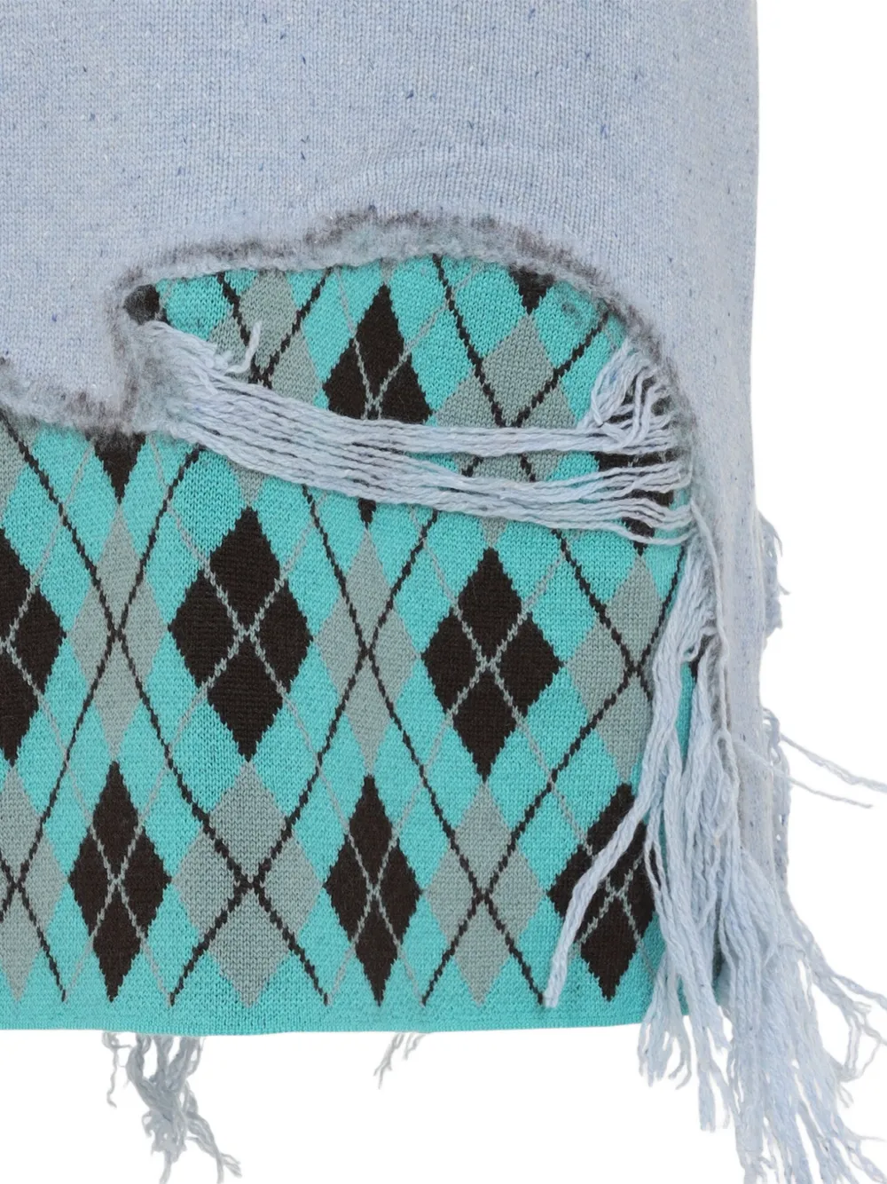 Moschino Rok met gerafeld effect en argyle-intarsia Blauw