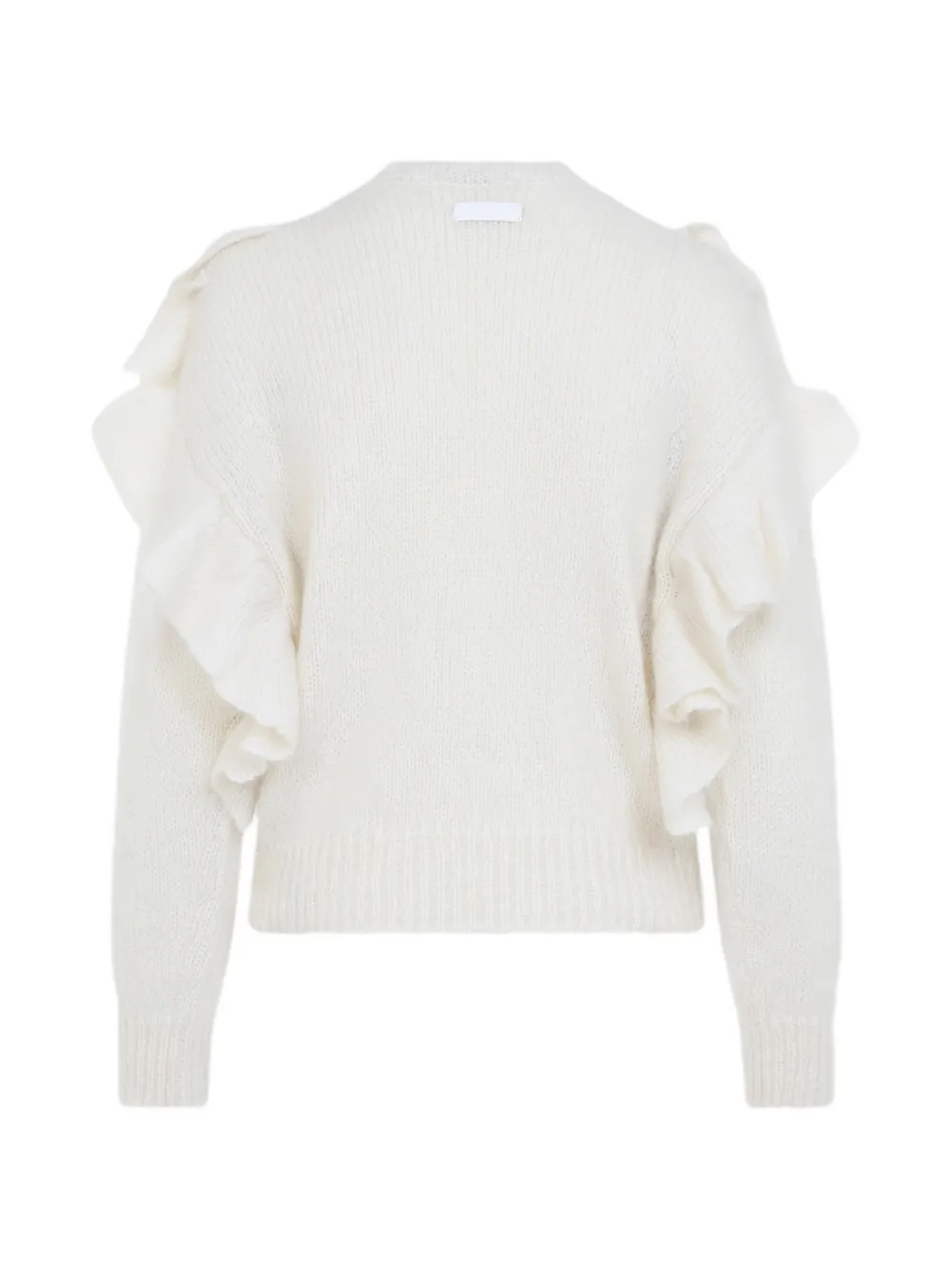 Elisabetta Franchi Gebreide pullover met ruches Beige
