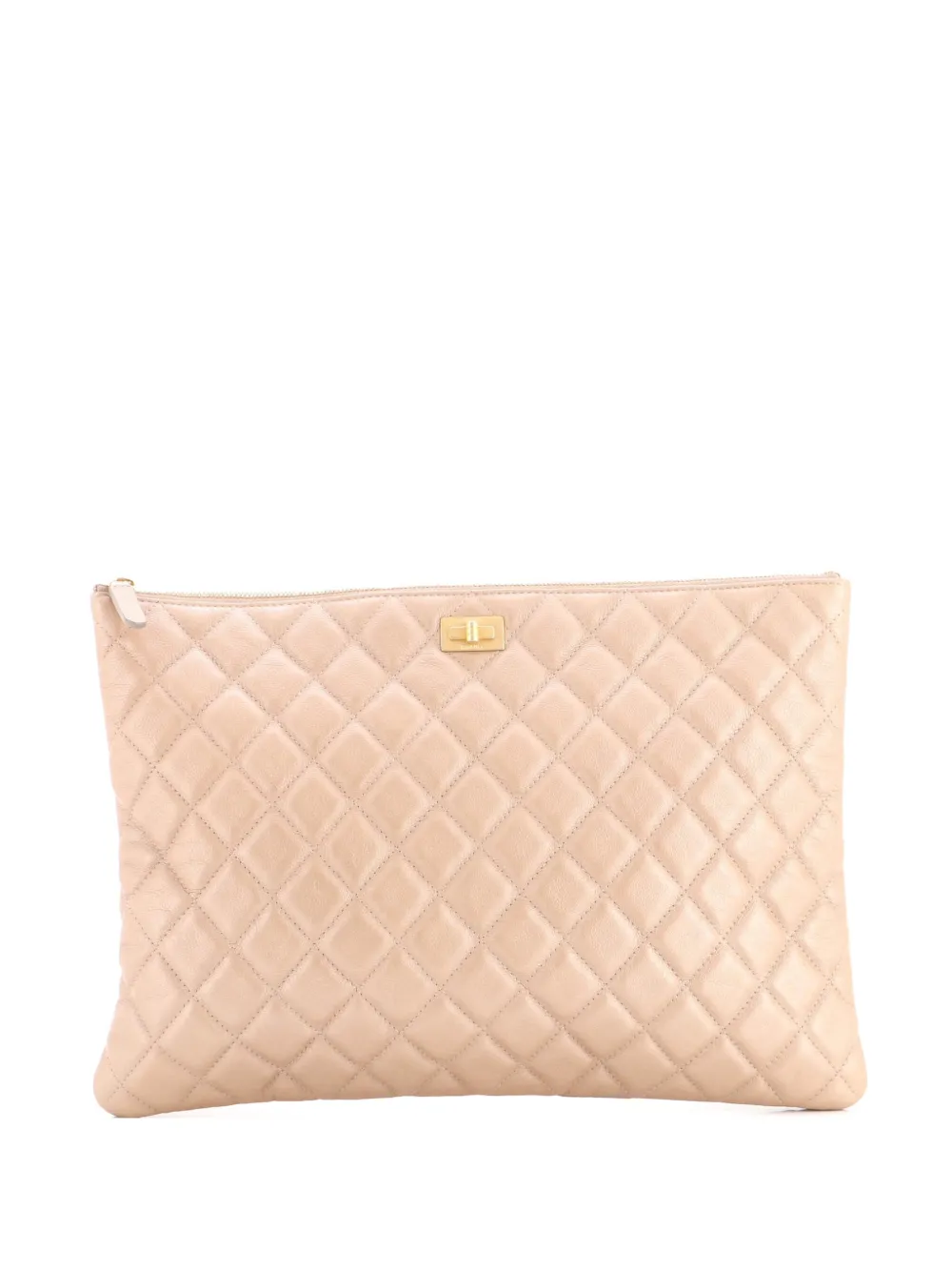 CHANEL Pre-Owned Reissue 2.55 O Case Quilted Grained Calfskin Large clutch bag - Effetto metallizzato