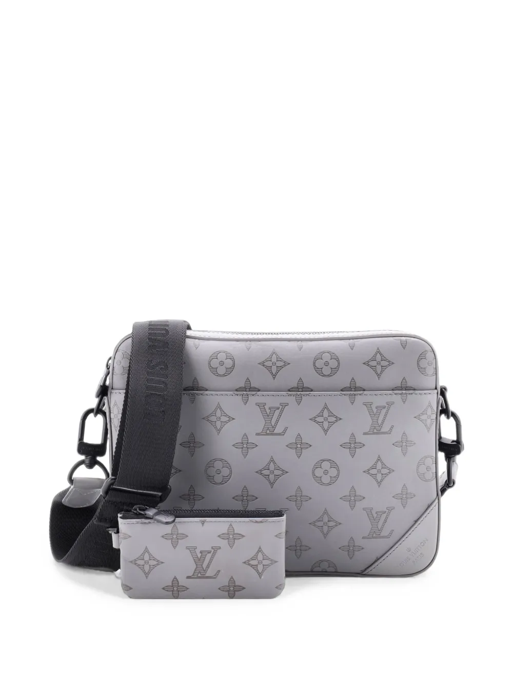 Louis Vuitton Pre-Owned Duo Messenger Bag Monogram Shadow Leather crossbody bag - Grigio