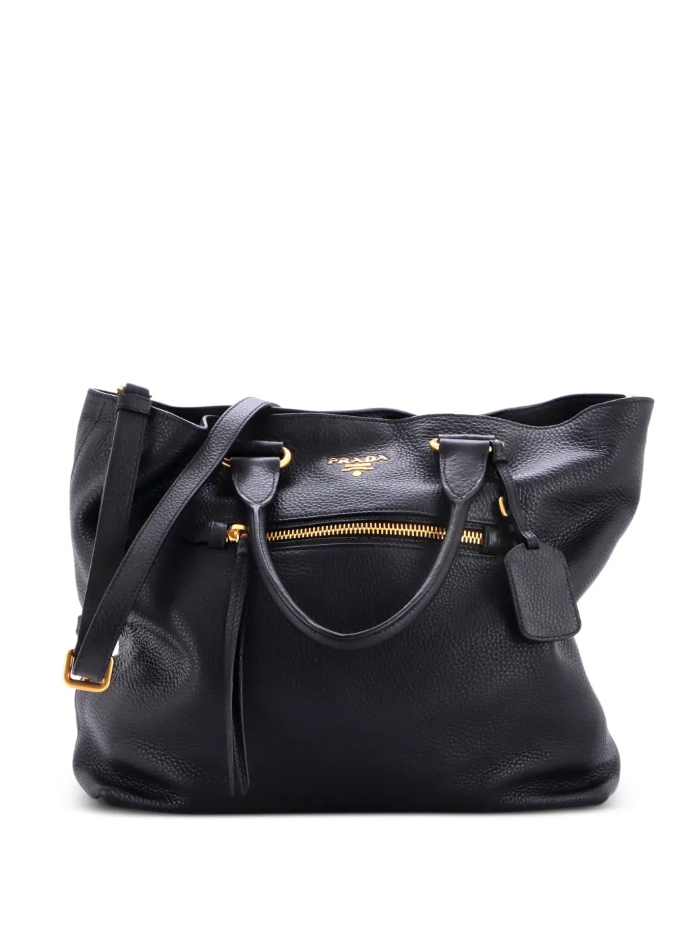 Prada Pre-Owned Borsa a spalla Phenix media convertibile in pelle di vitello - Nero