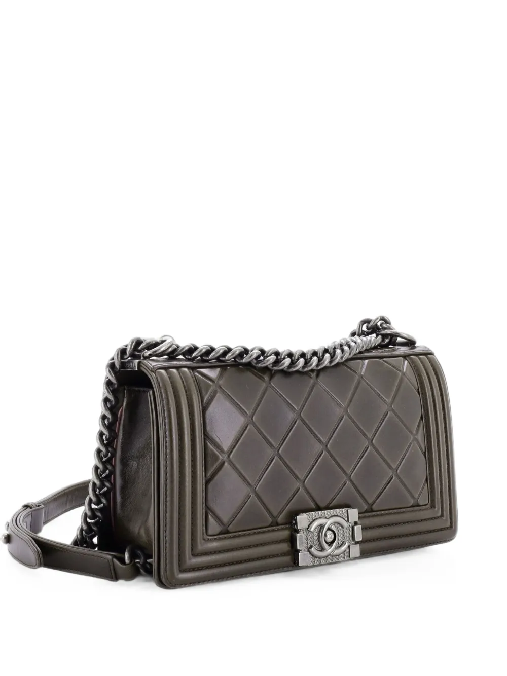 CHANEL Pre-Owned Paris-Salzburg Boy Flap Bag Embossed Calfskin Old Medium shoulder bag - Marrone