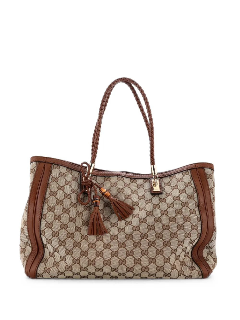 Gucci Pre-Owned Mittelgroße Bree GG Tote Bag aus Canvas mit Leder - Braun