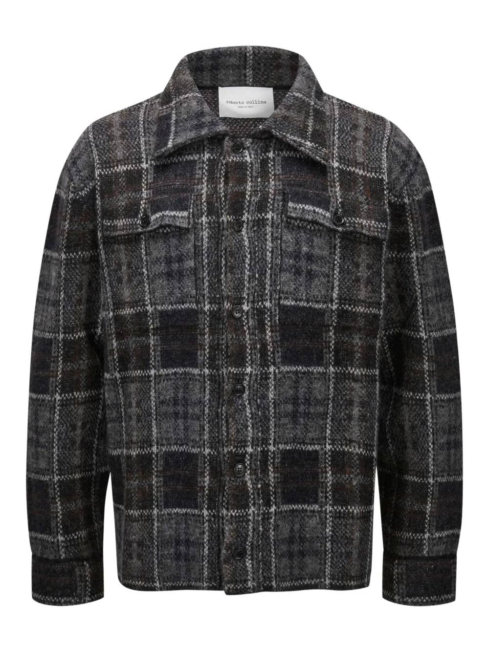 Roberto Collina check-pattern button-up shirt Grijs